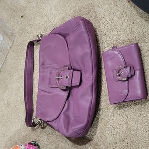 Coach small shoulder bag with matching wallet